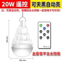 夜市摆摊地摊照明LED家用停电应急灯泡户外露营帐篷USB充电球泡灯 遥控款[20W]可天黑自动亮