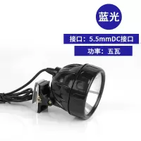 伟冠钓鱼灯头灯蓝光灯夜钓灯超亮大功率黄光诱鱼灯钓箱灯头配件 蓝光 5瓦5.5mmDC插口
