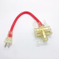 旅行居家使用新款带灯一分三电源转换插座转换接线板插排 两脚插头红色线