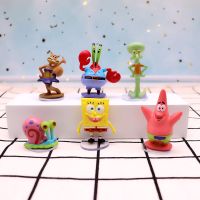 海绵宝宝公仔派菠萝屋手办摆件车饰蛋糕装饰礼物星蟹痞老板的家 海宝6+底座