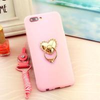 OPPO A5/A7/A3/A9/a9x手机壳女A11x/K5硅胶r15/r11软壳a83/A1防摔 粉壳(单爱心支架)