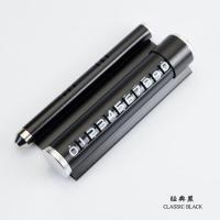 安全锤停车牌四合一多功能车载香薰支架临时停车牌挪车电话号码牌 黑色