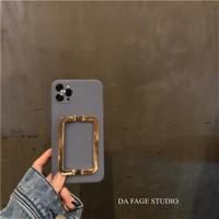 ins雾霾蓝铁环支架适用苹果12手机壳8plus女x韩11promax华为p40潮 苹果i7/i8 雾霾蓝铁环壳