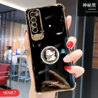 华为nova7手机壳nova7se超薄电镀气囊防摔软壳nova7pro全包保护套 华为nova7 四角气囊[神秘黑]单壳