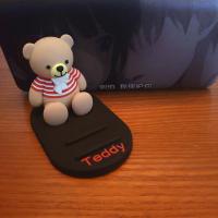 可爱小巧泰迪熊多功能手机支撑架床头桌面便携追剧看电影懒人支架 泰迪熊(黑底座)