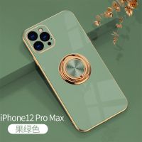 适用于苹果12Pro手机壳指环支架iPhone12Promax创意车载磁吸套 [全包精孔镜头]-果绿 苹果12mini(