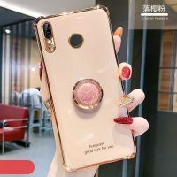 华为JKM-AL00b手机壳全包气囊防摔JKM-ALOO电镀硅胶jkm-al00a软壳 送时钟指环(四角气囊转音)淡藕粉