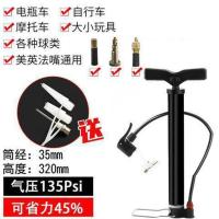 打气筒高压家用迷你便携脚踩自行车篮球电动车汽车车载轮胎充气泵 黑色加粗便携款(35厘米长)