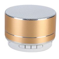 智际铝合无线蓝牙迷你音箱插卡手机电脑低音炮户外便携小钢炮音响 铝合金高配版[土豪金]+充电音频线