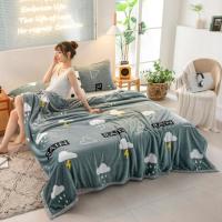 法兰绒精致包边床单午睡空调毯 学生宿舍休闲盖毯被子 云貂绒毛毯 云朵之恋 100*120cm