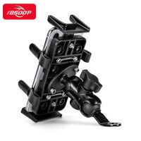 千竹虫电动车摩托车骑行导航支架多功能防水防震铝合金充电手机架 G0128-镜座款