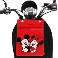 通用布兜电动车挂物包挂兜收纳袋置物袋放手机包充电器挂袋储物袋 米奇红(加厚牛津布)双层布兜