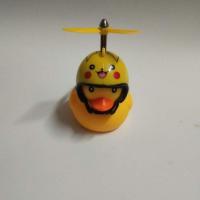 破风鸭小黄鸭头盔自行车摩托车小鸭子头盔鸭子铃铛涡轮增压喇叭灯 螺旋桨+皮卡丘头盔+小鸭子 普通款