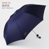 天堂伞超大雨伞双人三人折叠雨伞男女三折伞可印广告伞商务伞 藏青 8骨单人雨伞无包边