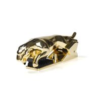 通用车载支架金钱豹子多功能仪表台粘贴式导航架摆件HUD手机支架 金色 豹子汽车款