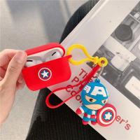潮牌漫威蜘蛛侠挂件苹果Airpods pro保护套软硅胶无线蓝牙耳机盒 美国队长+同款挂件 苹果Airpods1/2
