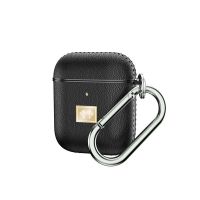 Airpods pro耳机套皮套荔枝纹商务皮质二代苹果蓝牙耳机保护套ins 1/2代荔枝纹皮套黑色