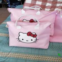 装被子的袋子棉被整理收纳袋加厚手提行李袋大容量搬家打包袋防潮 粉色猫咪 小号40x55一个装