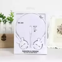 可爱卡通头戴式耳机手机通用男生女生创意韩国重低音线控语音耳麦 小萌兔-白色