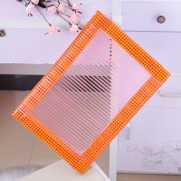 夏凉天坐垫椅子坐垫透气网格服装厂车间员工椅凳板学生散热座垫 桔红格包边方框坐垫