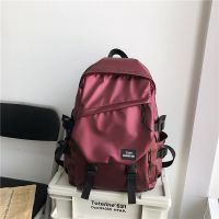 书包男ins超火大学生潮流韩版双肩包初中高中校园港风潮牌背包女[8月28日发完] 红色[无挂件] 普通不防水面料