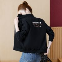 双层带里布/短外套女2021春秋新款韩版立领休闲宽松夹克风衣ins潮 黑色(薄款单层) M [建议85-95斤]