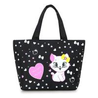 手提上班小布包包女士饭盒便当袋子新款收纳防水大容量妈咪带饭包 猫咪黑色