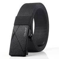 腰带男士潮新款帆布年轻人休闲百搭布料懒人皮带男款潮流内穿裤带 黑色 120厘米