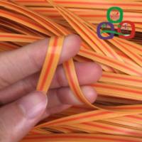 黄色夹线双面扁藤pe塑料仿藤编织修补小童椅子小推车材料胶藤胶带 塑料藤编织童车童椅