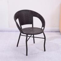 阳台小藤椅子单人扶手靠背椅编织家用老人藤椅单个休闲户外藤编椅 深咖色 4把以上 不带礼品