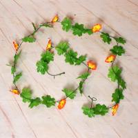 假花塑料花仿真花牵牛花绿植壁挂装饰花藤壁挂藤条装饰花摆件 橙色牵牛花藤蔓(1条)