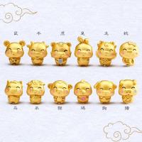 十二生肖隔珠古法沙金编织手链饰品配件材料大孔散珠配珠手串女 鼠一个