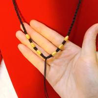 2021女款爱心花吊坠项链时尚饰品手工编织挂绳 单件黑绳