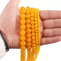 天然石黄玉髓散珠手串珠diy手工编织串珠水晶材料手链饰品配件 4MM[天然石黄玉髓] 10颗[不送引线和弹力线]