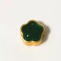 古法老金隔珠配饰四叶草元宝龙龟镶嵌玉髓手项链手工diy饰品配件 5号一个(尺寸11.5*9mm)