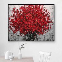 数字油画diy手工绘制作填色油彩涂鸦动漫人物风景客厅卧室装饰画 F041红红火火 40*50尺寸画布(无内框)