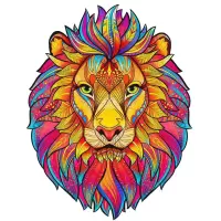 成年人高难度不规则异形木质拼图减压益智手工玩具男生日礼物狮子 狮子01款 A5木质