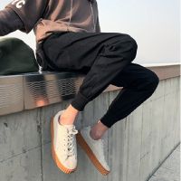 夏季薄款小脚休闲裤男士修身男装韩版潮ins束脚哈伦九分牛仔裤子 K924弹力牛仔 黑色 原版高质量 S 收藏店铺+宝贝优