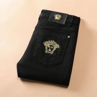 春秋季弹力男士黑色牛仔裤男潮牌刺绣高端欧州站男装裤子修身小脚 x90黑色 27 2尺0