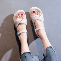 配裙子厚底凉鞋女2021年夏季新款仙女风ins潮学生百搭温柔罗马鞋 [杏 色] 35 标准码数