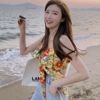 2021春夏新款泡泡袖百搭高腰连衣裙+蝴蝶结吊带两件套夏季女装 蝴蝶结吊带 [收藏送小礼物] S [建议90~95斤