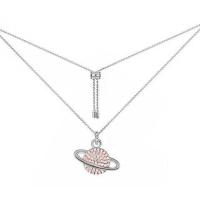 APM Monaco粉色星球套装新款星球项链女镶晶钻气质毛衣链 粉红星球项链 普通包装