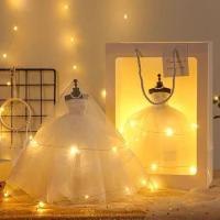 婚纱模型生日礼物女送女朋友同学闺蜜创意精致实用高级感伴手礼 白礼袋款