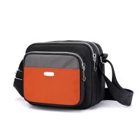 捷朗仕2021新款多层撞色小方包百搭尼龙挎包轻便包包女斜挎手机包 橙色