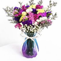 云南满天星干花花束真花鲜花大束批发直发勿忘我客厅摆件装饰插花 不含花瓶 6色+草+白星