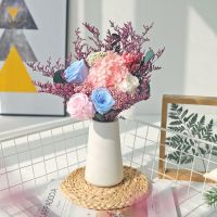 永生花真花轻奢ins风高级香皂玫瑰干花花束卧室客厅摆设装饰摆件 A740花束(不含瓶)