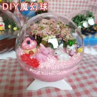 儿童创意DIY水晶球微景观材料幼儿园亲子手工粘贴玩具男女礼物 小兔(DIY微景观