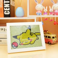 手工制作十字绣皮卡丘2021新地摊批发儿童玩具男孩女孩钻石画diy 皮卡丘1号15*20CM(送白框)