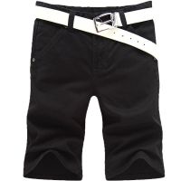 夏季薄款男士牛仔短裤弹力宽松直筒夏天男人青中年七分马裤牛仔裤 中裤黑色508款 一件装 28 码[2尺1]90-100斤