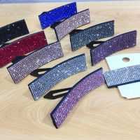 满钻发夹bb夹一字夹刘海夹碎头发卡子边夹顶夹黑发卡头饰夹子韩 八厘米长黑色3个